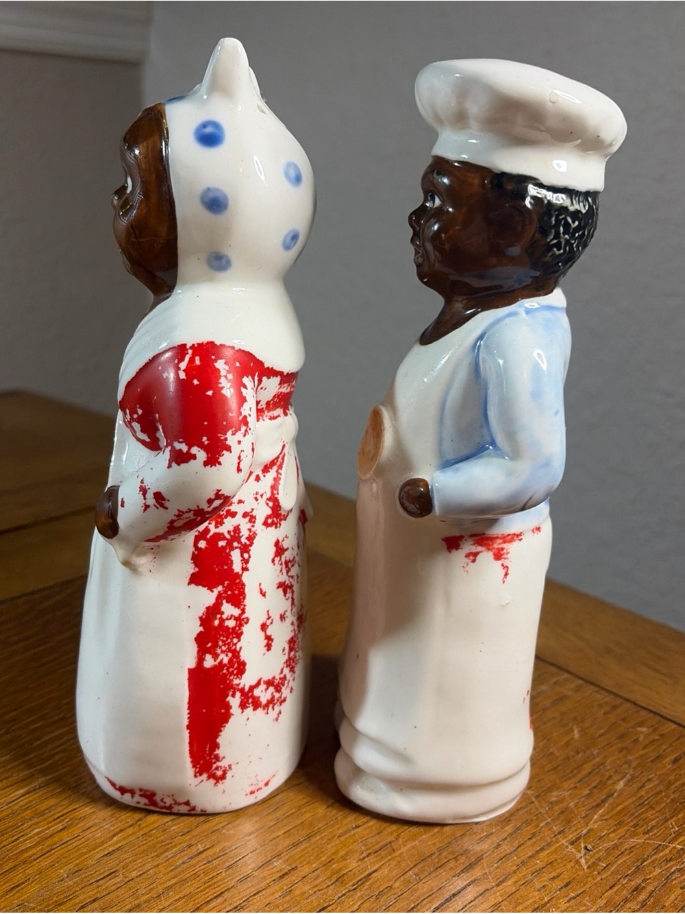 Vintage Large Americana Salt & Pepper Shakers (1940s–50s)  8” - Picture 2 of 8